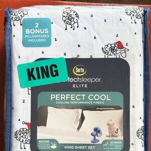 6-pc Serta Perfect Sleeper Christmas Santa Sheep KING Size Sheet Set 2xtra PC's